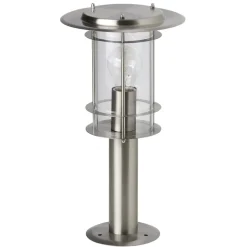 Sokkellampe York, stål, højde 40 cm, IP44, E27