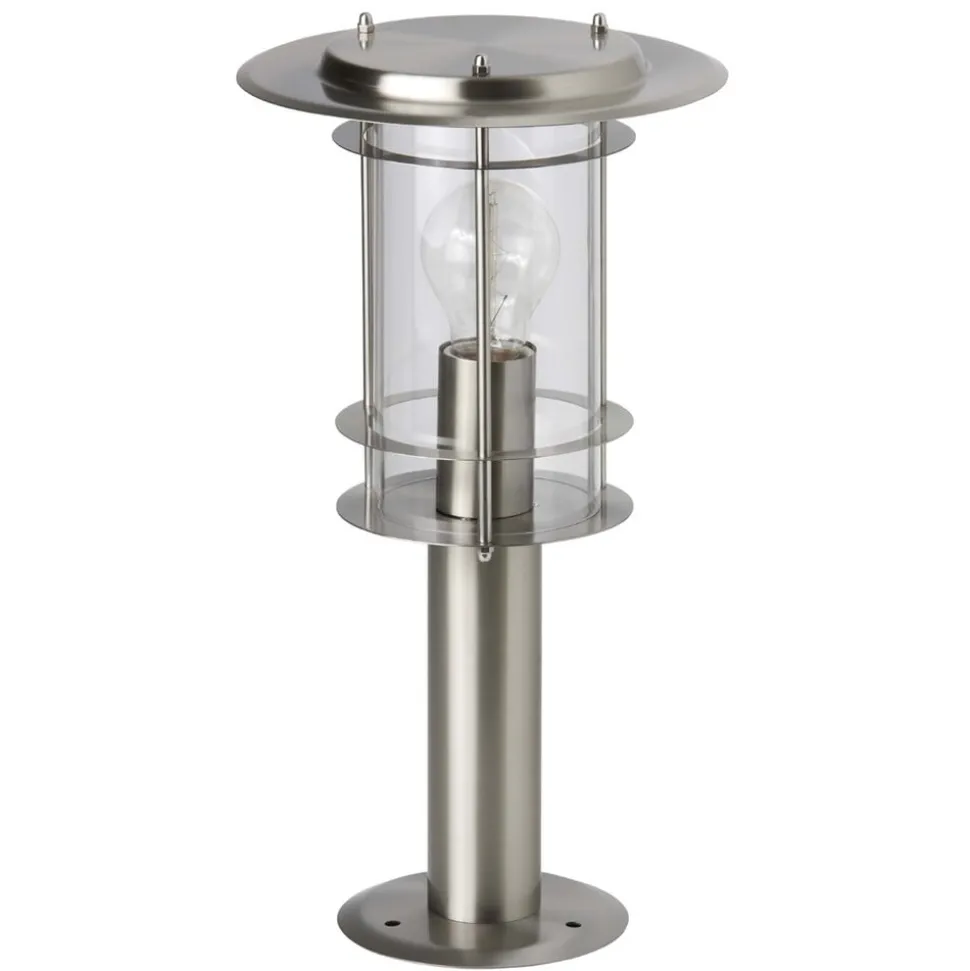 Sokkellampe York, stål, højde 40 cm, IP44, E27