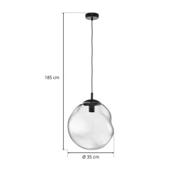 Sol glaspendel, Ø 35cm, sort/røggrå