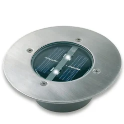 Solar LED nedgravningsspot Lugo, IP44, stål, glas