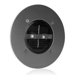 Solar LED nedgravningsspot Lugo, IP44, stål, glas