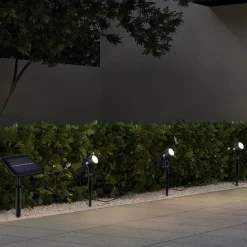 Solar spotlight Obidos, sort mat, aluminium, 3 stk