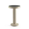 Solar-LED-bordlampe Cairo, beige, plast, IP44, 21 cm