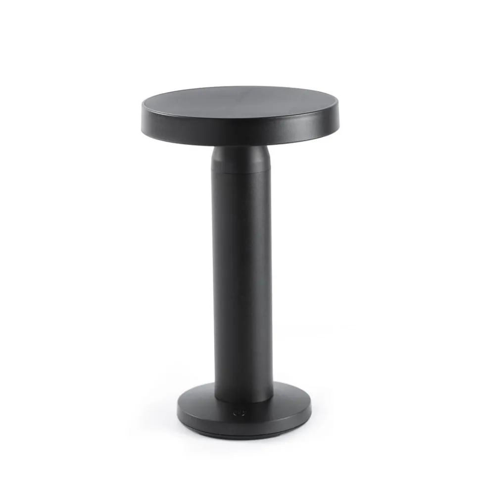 Solar-LED-bordlampe Cairo, sort, plast, IP44, 21cm
