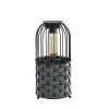 Solar-LED-terrasselampe Tahoa, 26 cm, grå, rattan, IP44