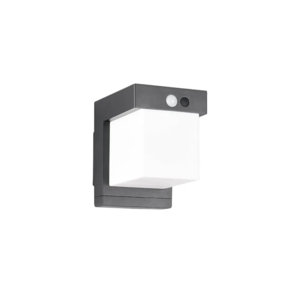 Solar-væglampe Colombo, sort mat, højde 14 cm, sensor