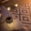 Solcelledrevet LED bordlampe Jar i glas