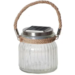 Solcelledrevet LED bordlampe Jar i glas