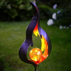 Solcelle-jordspydslampe Melilla flammeformet LED