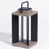 Solcellelanterne Teckalu, aluminium sort, 45,5 cm