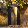 Solcellelanterne Teckalu, aluminium sort, 65,5 cm