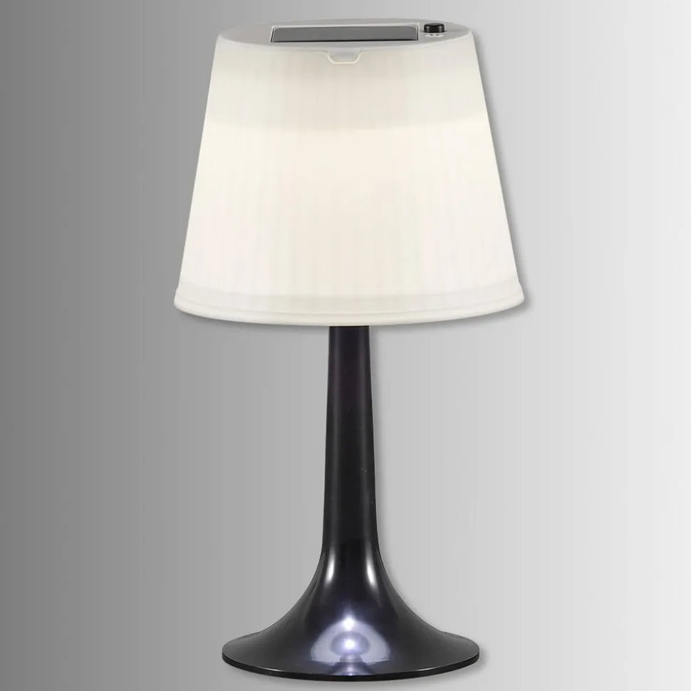 Soldreven LED bordlampe Assisi Sitra, i sort