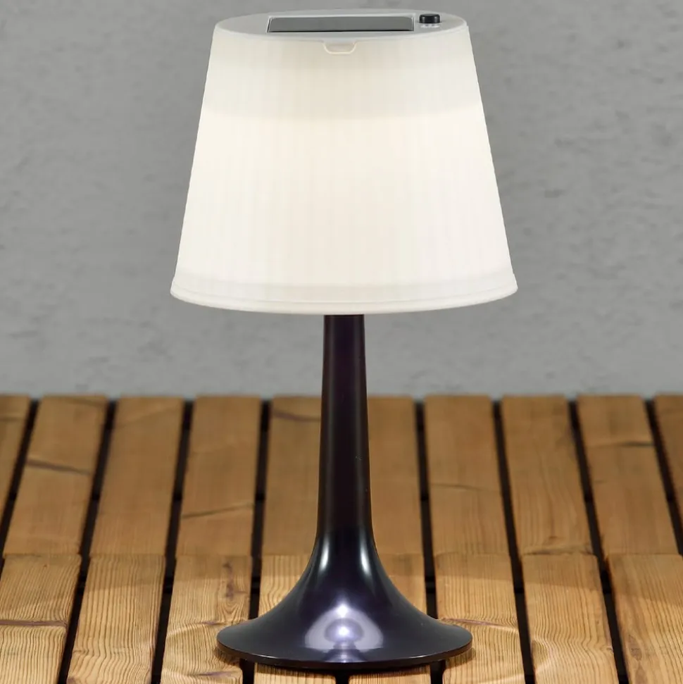 Soldreven LED bordlampe Assisi Sitra, i sort