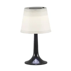 Soldreven LED bordlampe Assisi Sitra, i sort