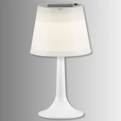 Soldreven LED bordlampe Assisi Sitra, i hvid