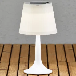 Soldreven LED bordlampe Assisi Sitra, i hvid