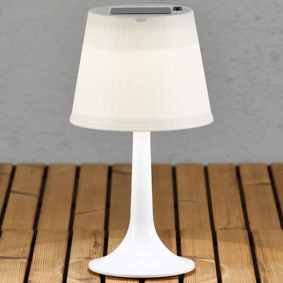 Soldreven LED bordlampe Assisi Sitra, i hvid