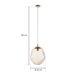 Sol-glaspendel, Ø 35 cm, sort/ravgylden