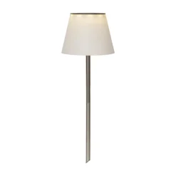 Solini LED-lampe med jordspyd, hvid/sølv, højde 90 cm