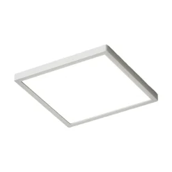 Solvie LED-loftlampe, sølv, kantet, 30 x 30 cm