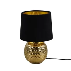 Sophia bordlampe med keramisk fod, sort/guld