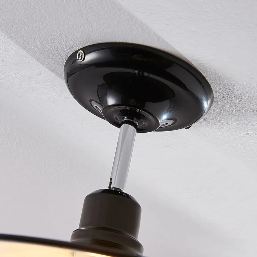 Sort loftlampe Phinea i metal, vintagelook