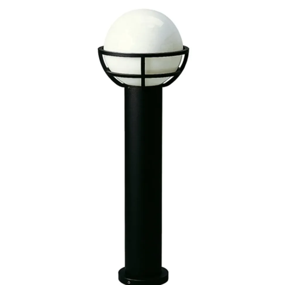 Sort pullertlampe med opalglas