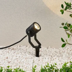 Sort udendørs LED-spot Maris med jordspyd