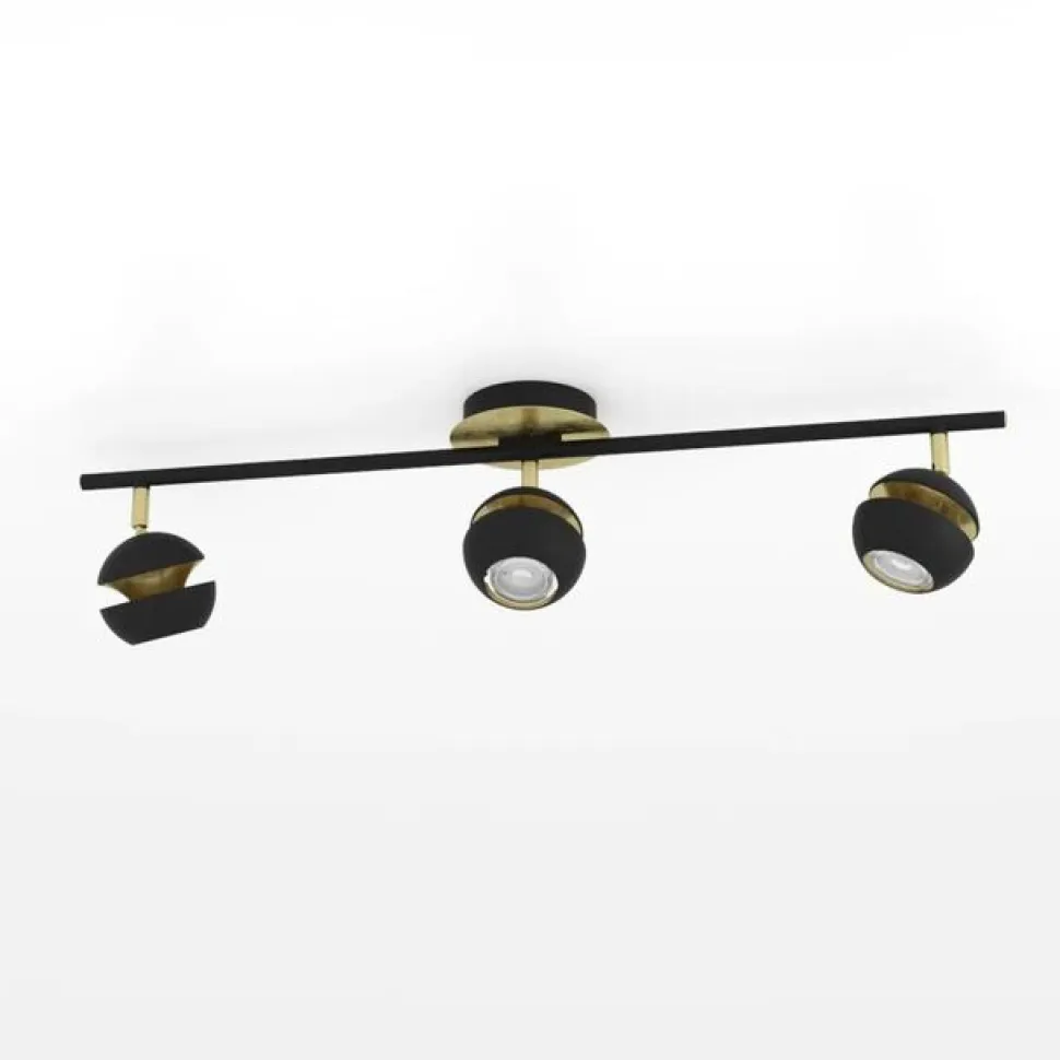 Sort-guld LED-loftslampe Nocito - 3 lyskilder