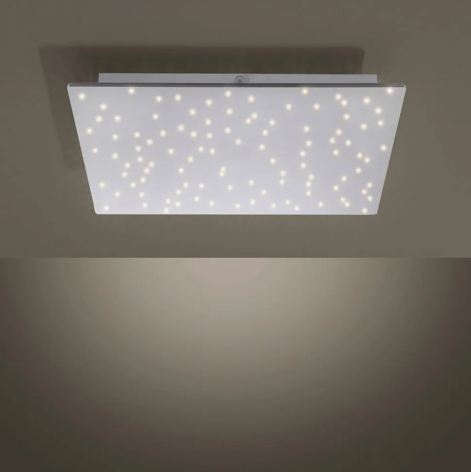 Sparkle LED-loftlampe CCT dim stål 45x45cm