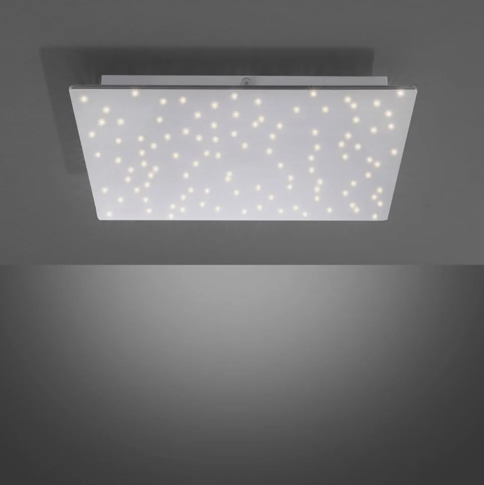 Sparkle LED-loftlampe CCT dim stål 45x45cm