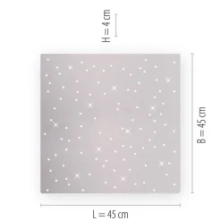 Sparkle LED-loftlampe CCT dim stål 45x45cm