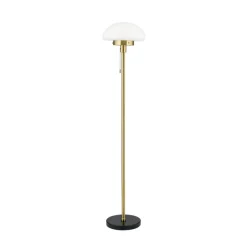 Sparta gulvlampe, sort/messing, glas, marmor, 148 cm