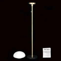 Sparta gulvlampe, sort/messing, glas, marmor, 148 cm