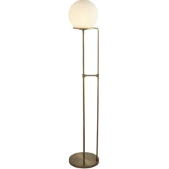 Sphere gulvlampe, antik messing, med glaskugle