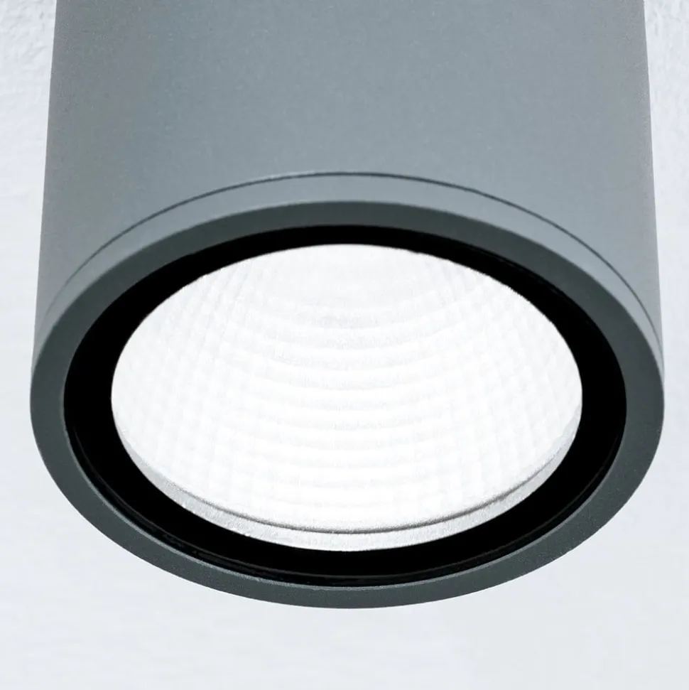 Sputnik LED-loftlampe, IP65, Ø 9 cm, antracit