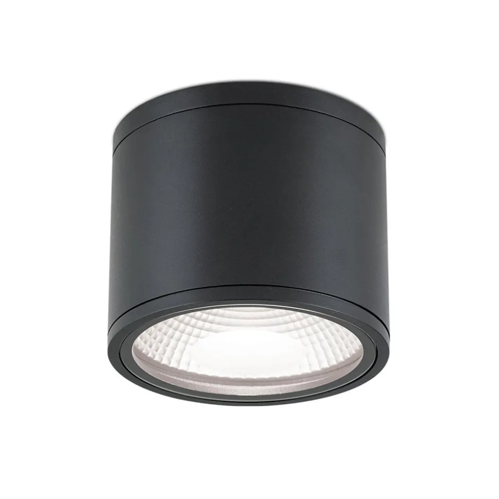 Sputnik LED-loftspot, IP65, Ø 14,5 cm, sort