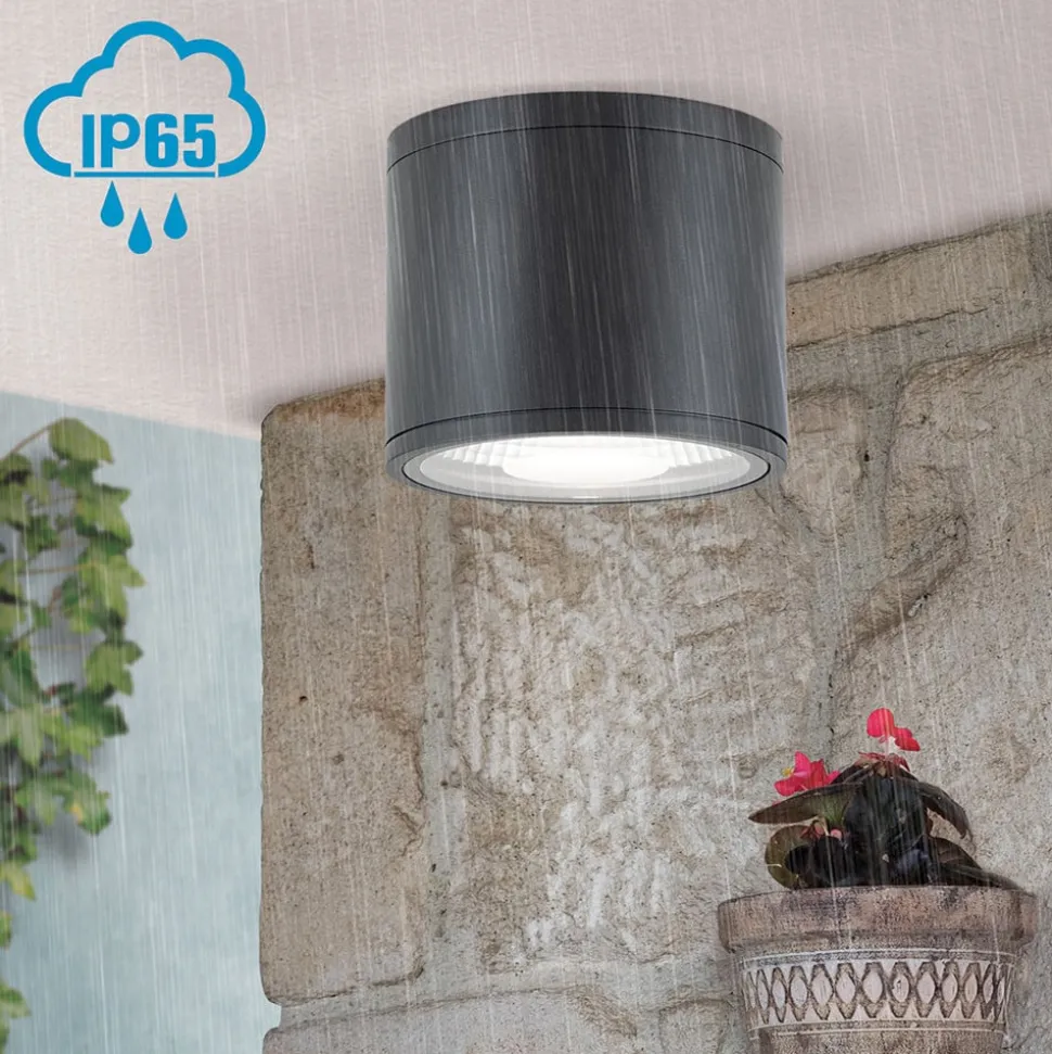 Sputnik LED-loftspot, IP65, Ø 14,5 cm, sort