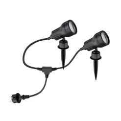 sæt med 2 - LED-lampe med jordspyd Terra m. farvefiltre