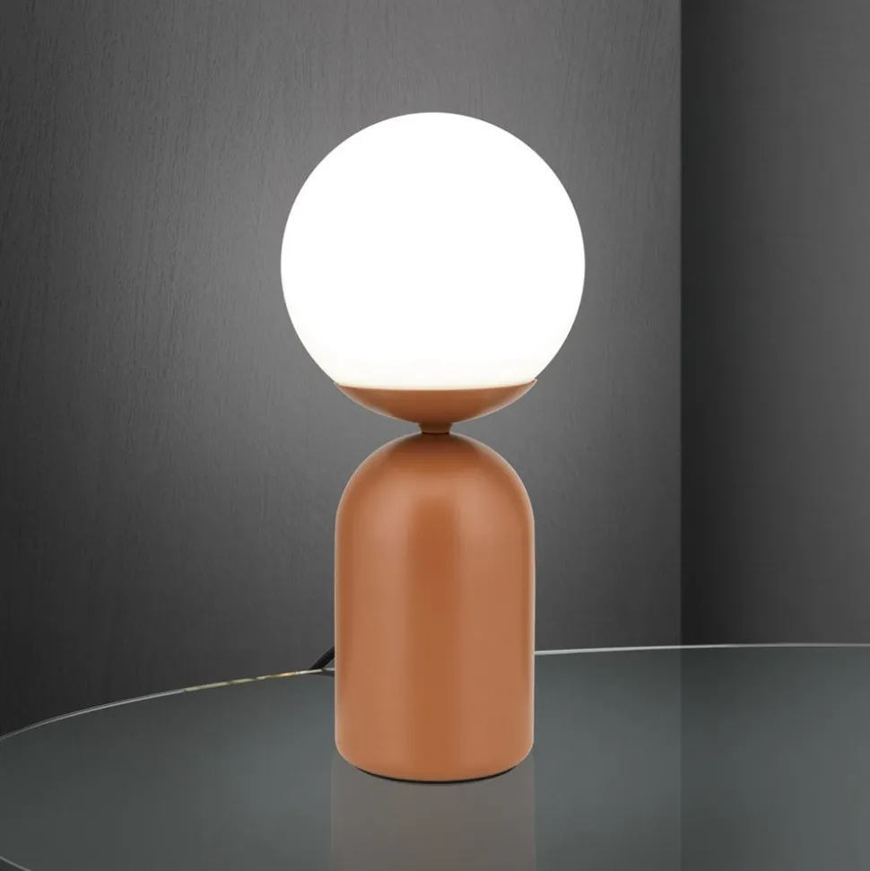Stanley bordlampe, koralrød, højde 32 cm, keramik/glas