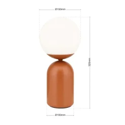 Stanley bordlampe, koralrød, højde 32 cm, keramik/glas