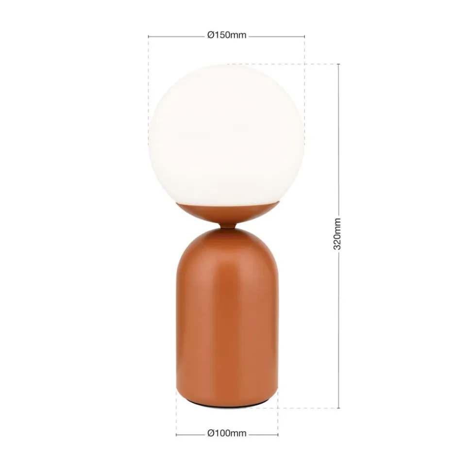 Stanley bordlampe, koralrød, højde 32 cm, keramik/glas