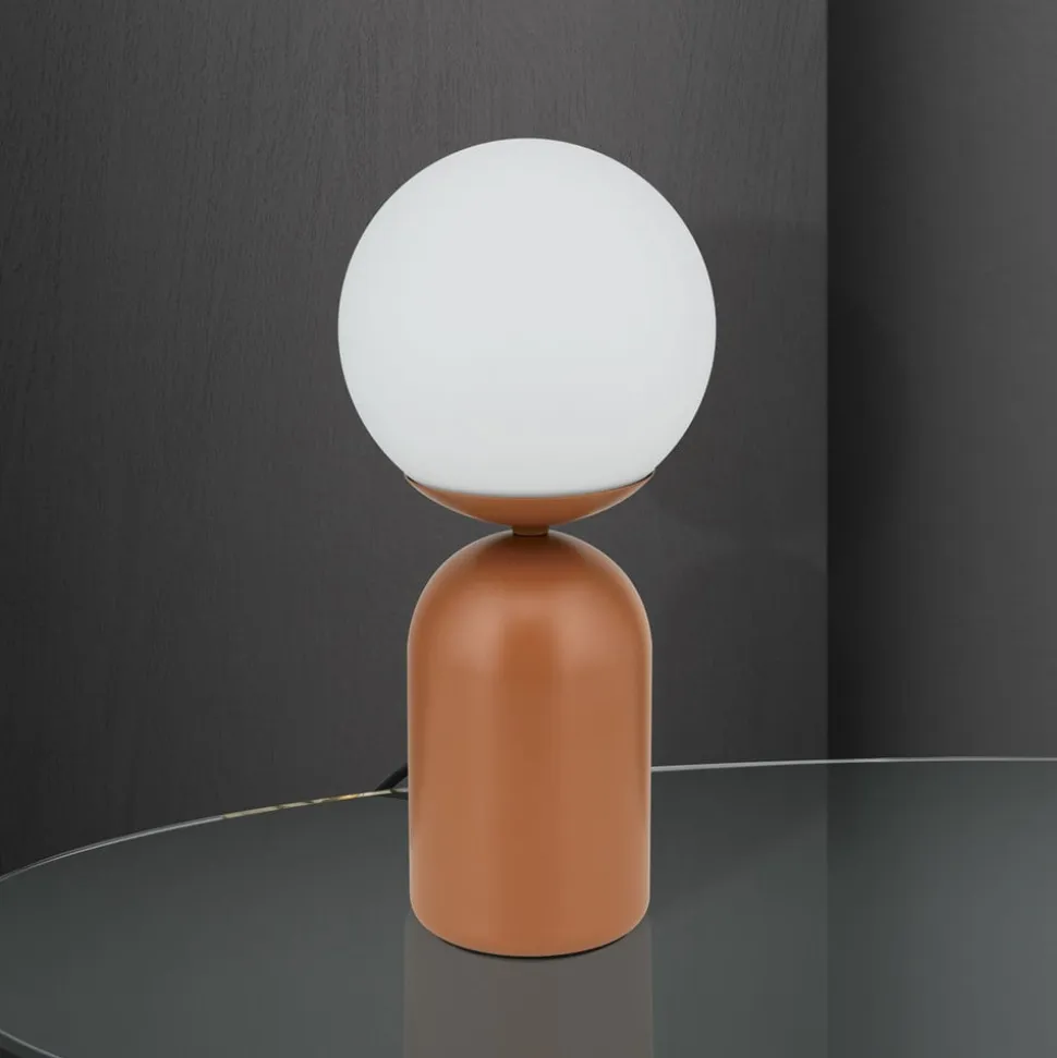 Stanley bordlampe, koralrød, højde 32 cm, keramik/glas