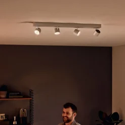 Star - LED loftspot i hvid med fire lys, WarmGlow