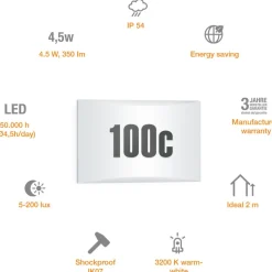 STEINEL L 1 N LED-væglampe med husnummer, IP54