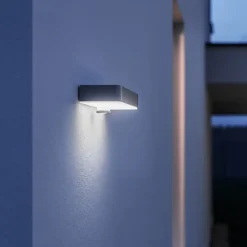 STEINEL LED-væglampe XSolar SOL-O S, antracit, sensor