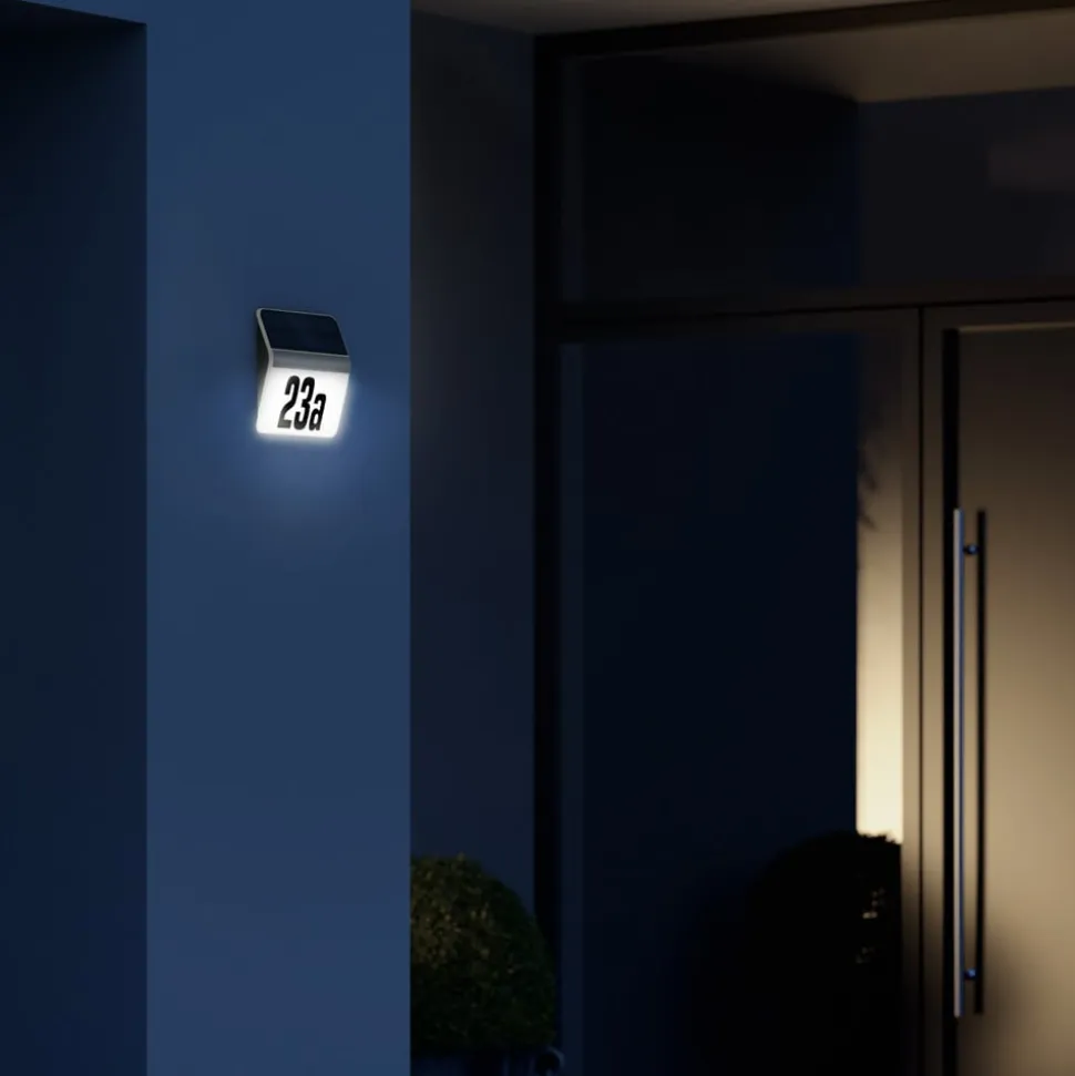 STEINEL XSolar LH-N LED-husnummerlampe, stål