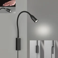 Sten LED-væglampe med bevægelsesstyring, sort