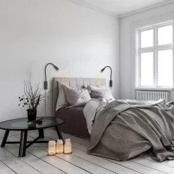 Sten LED-væglampe med bevægelsesstyring, sort