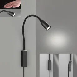 Sten LED-væglampe med bevægelsesstyring, sort